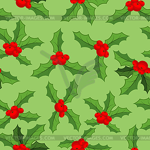 Mistletoe Christmas pattern. Traditional plant - vector image