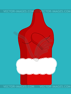 Fuck Santa Claus Dislike. Middle finger in red - vector image