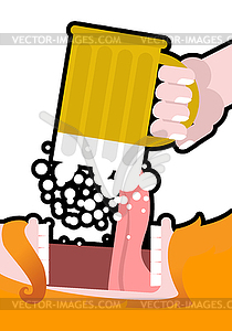 Irishman drinking beer. for St. Patricks Day. Lepre - vector EPS clipart