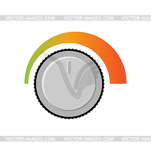 Adjusting volume. Sound level. Changing loudness - vector EPS clipart