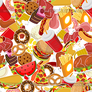 Food pattern. Feed ornament. meat background. - vector clip art