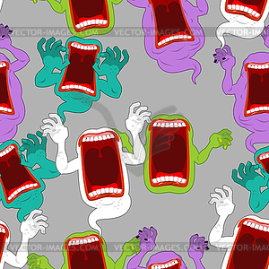 Terrible howling wraith background. Ghost seamless - vector EPS clipart