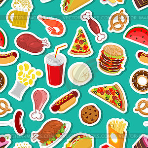 Food ornament. Feed pattern. meat background. - color vector clipart