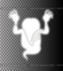 Scary ghost . Horrible spook. Phasing monster spirit - vector clipart