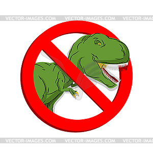 Stop dinosaur. Prohibited tirranozavr Rex. - royalty-free vector image