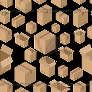 Cardboard box seamless pattern. Paper packaging - vector image