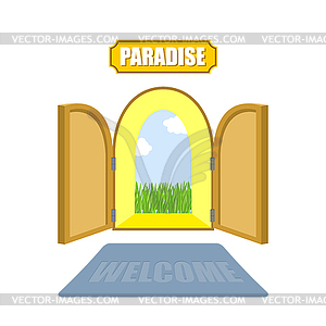 Gates of paradise. Entrance to paradise. A - vector clip art