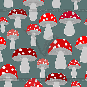Mushroom seamless pattern. background of fly agaric - vector clip art