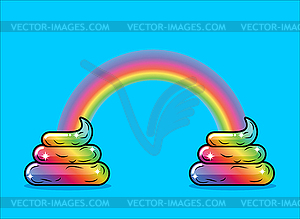 Turd unicorn and rainbow. Appearance of rainbow shi - vector clipart