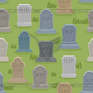 Tomb seamless pattern. Old gravestone ornament. - vector image