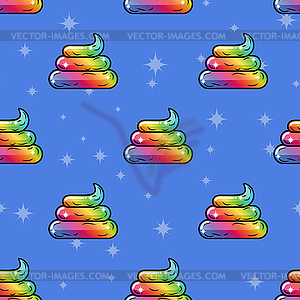 Shit Unicorn background. Magic turd ornament. - vector image