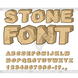 Камень шрифта. Набор букв камней. алфавит и - изображение в векторном формате