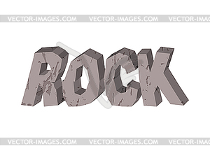 Rock. Lettering of stones. Letters of crag - vector clip art