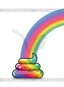Turd unicorn and rainbow. Appearance of rainbow shi - vector clipart