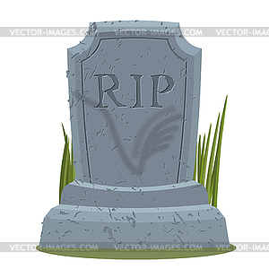 Old gravestone with cracks. Tomb . Grave - vector image