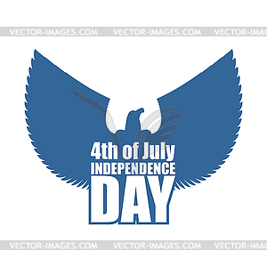 Independence Day of America emblem. Silhouette of - vector image