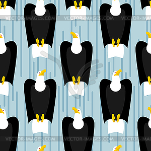 Rise Bald Eagle seamless pattern. bird of prey of - vector image