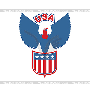 USA eagle Shield. Birds of prey in colors of - vector clip art