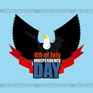 Symbol of Independence Day of America flying - vector image