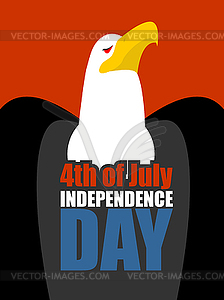 Independence Day america great eagle and text on - royalty-free vector image