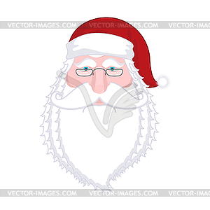 Santa Claus portrait. Christmas Grandpa with white - vector image