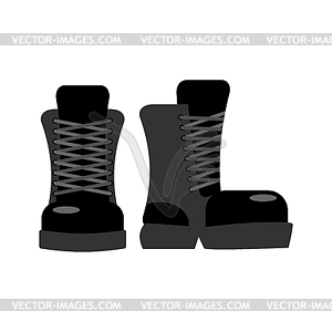 Military footwear. Soldier special shoes. army boot - vector image