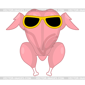 Raw turkey glasses for grilling. Fresh chicken - vector clipart