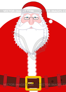 Santa Claus portrait. Christmas Grandpa with white - vector image