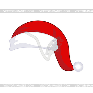 Santa Claus cap . Christmas red hat. Xmas design - vector clipart