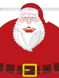 Merry Santa Claus nicker and belt. Broad smile. - vector clipart