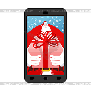 Christmas Photo Santa. Photographing your - vector image