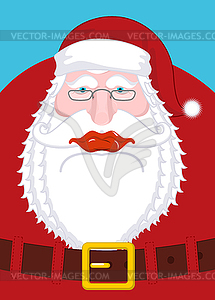 Santa Claus portrait. Christmas Grandpa with white - vector image