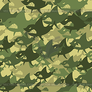 Military texture shark. Soldiers protective - vector clipart