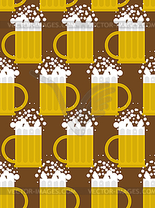 Beer seamless pattern. Beer mug background. Mug wit - vector clipart