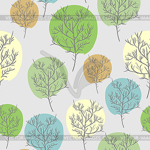 Trees seamless pattern. Trees with colored - vector image