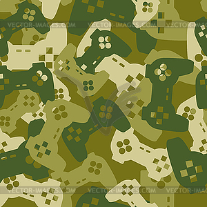 Military texture of gaming joysticks. Army - vector clip art
