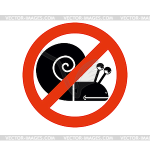 Stop snail. Forbidden insect. Stop slow motion on - vector clipart