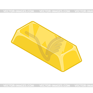 Ingot of gold . Cast precious metal - vector image