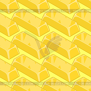 Gold bullion seamless pattern. Golden ingot of - vector clip art