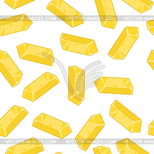 Gold bullion seamless pattern. Golden ingot of - vector clipart