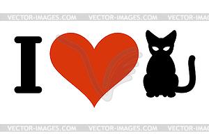 I love cats. Heart and pets. Logo for at owner and - vector image