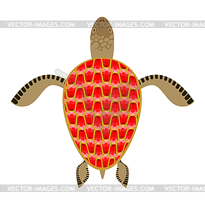 Garnet turtle. Shell Aquatic Turtle with precious - vector clipart