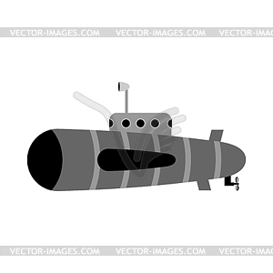 Retro submarine. Ship to swim underwater with - vector clipart