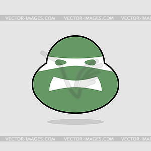 Head in mask. Mask hero logo. Flat style icon. - royalty-free vector clipart