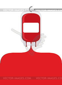 Blood bag. Blood donation transfusion bag. Blood - vector clipart / vector image