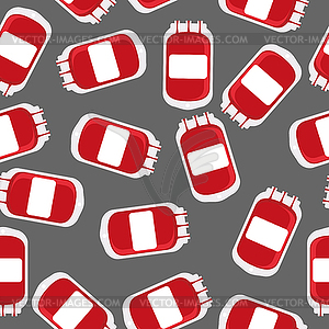 Blood bag seamless pattern. Blood transfusion - vector clipart