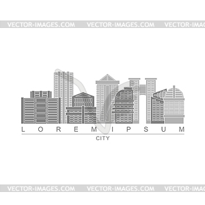 Logo skyscrapers of metropolis. City with high - white & black vector clipart