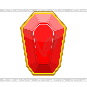 Ruby gemstone . Jewelry red stone - vector clipart