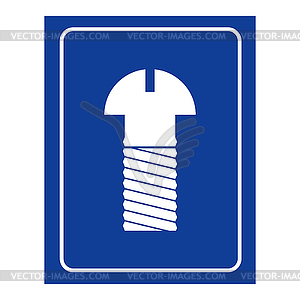 Screw mens room icon. Logo for WC men - vector image