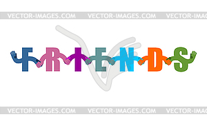 Friends lettering. friendship Logo. Letters - vector clipart